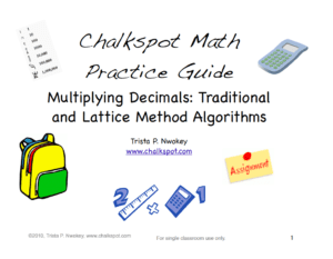 multiplying decimals paper