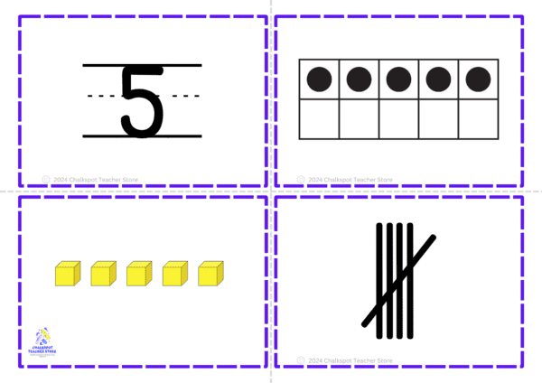 subitizing 1-20 flashcards with ten frames