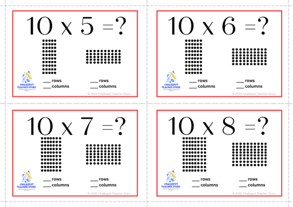 multiplication 10-12 facts flashcards