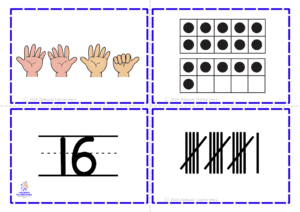 subitizing numbers 1-20 flashcards