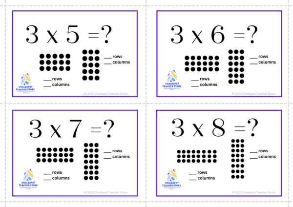 multiplication flashcards facts 1-9