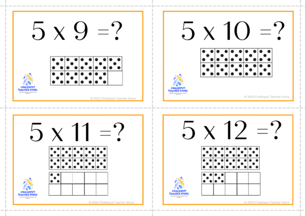 multiplication flashcards with ten frames