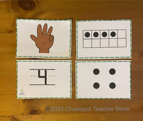 subitizing flashcards numbers 1-20