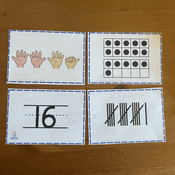 subitizing numbers 1-20 flashcards