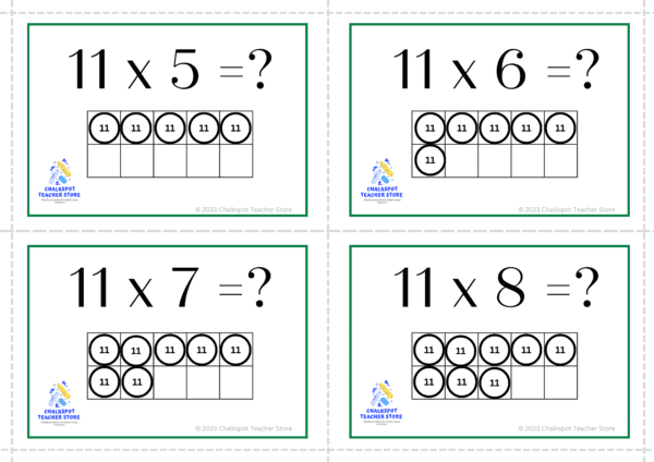 multiplication facts 1-12 flashcards bundle