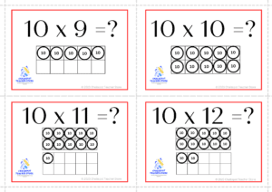 multiplication 10-12 facts flashcards