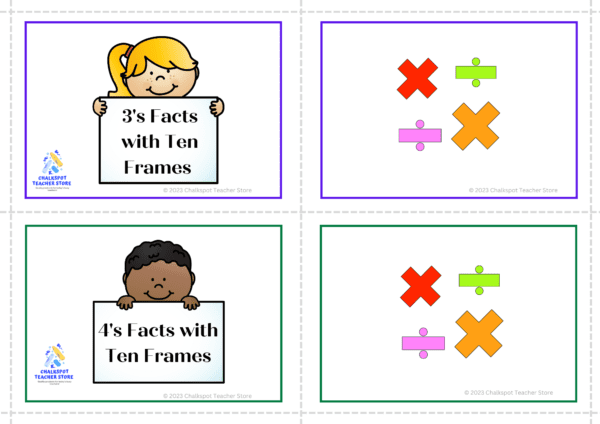 multiplication flashcards with ten frames